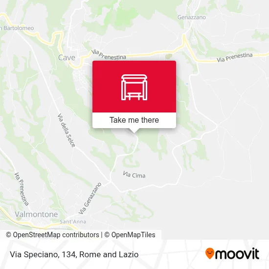 Via Speciano, 134 map