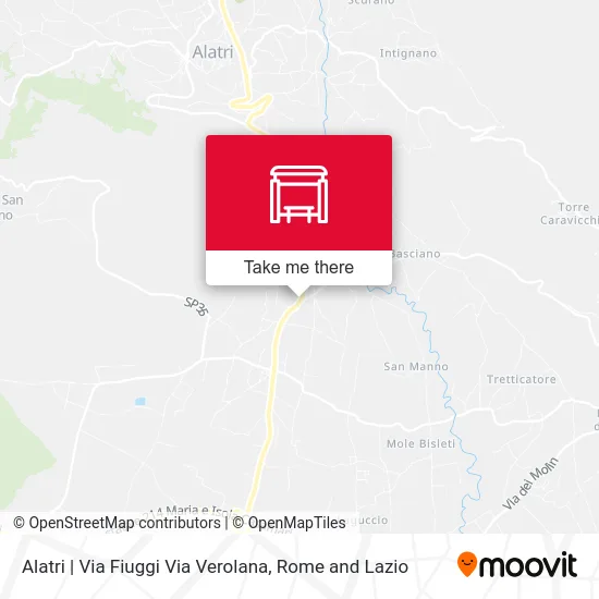 Via Fiuggi Via Verolana, Alatri map