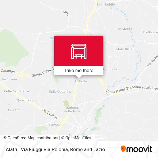 Alatri | Via Fiuggi Via Polonia map
