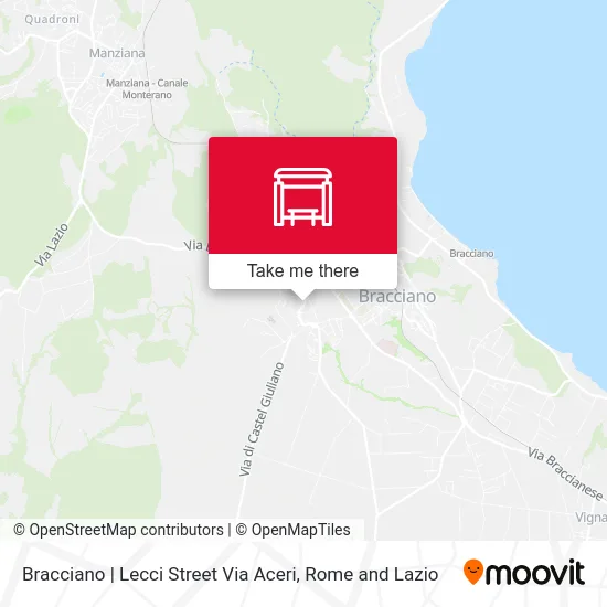 Bracciano | Lecci Street Via Aceri map