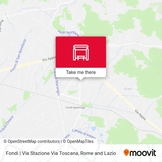 Fondi | Station Street Via Toscana map
