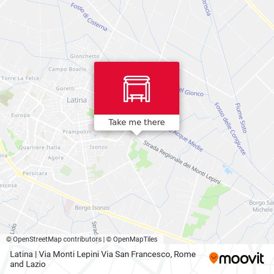 Latina | Via Monti Lepini Via San Francesco map