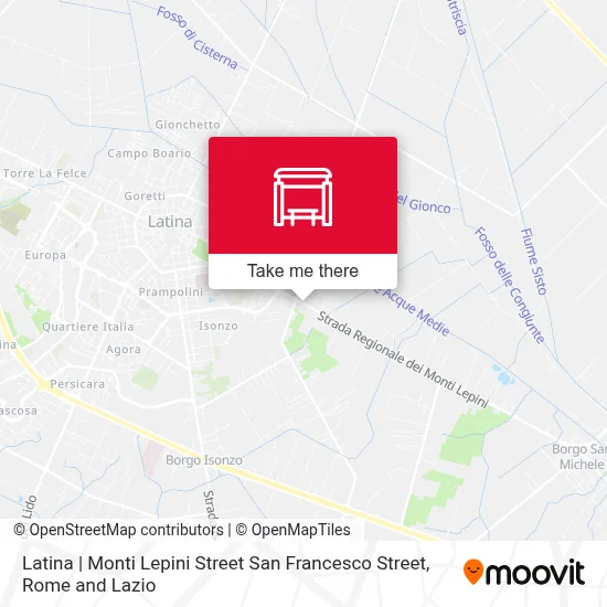 Latina | Monti Lepini Street San Francesco Street map