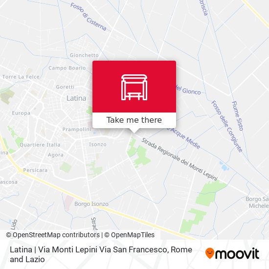 Latina | Via Monti Lepini Via San Francesco map