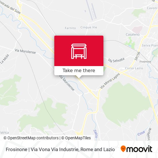 Frosinone | Via Vona Via Industrie map