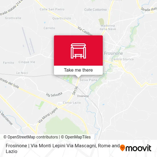 Frosinone | Via Monti Lepini Via Mascagni map