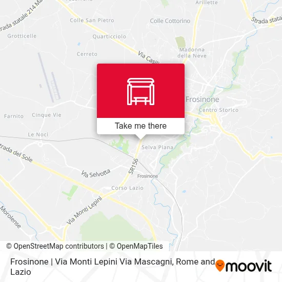 Frosinone | Via Monti Lepini Via Mascagni map