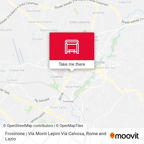 Frosinone | Monti Lepini Street Via Calvosa map