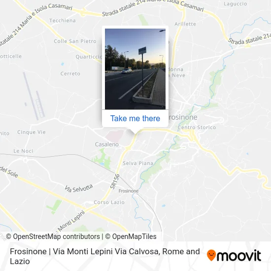 Frosinone | Monti Lepini Street Via Calvosa map