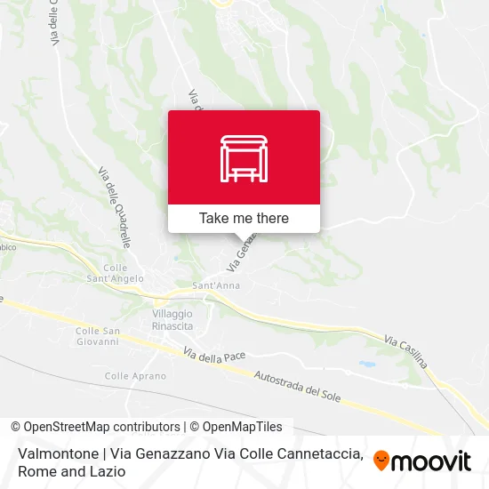 Valmontone | Genazzano Road Colle Cannetaccia map