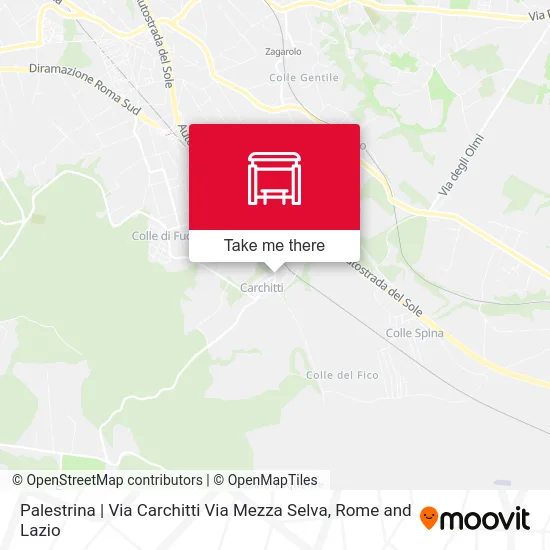 Palestrina | Via Carchitti Via Mezza Selva map