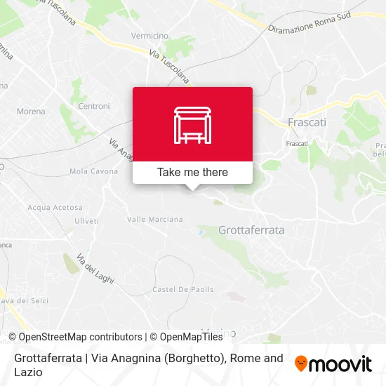 Grottaferrata | Anagnina Street (Borghetto) map