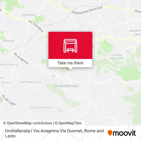 Grottaferrata | Anagnina Street Dusmet Street map