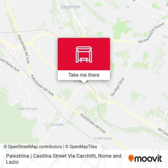 Palestrina | Casilina Street Via Carchitti map
