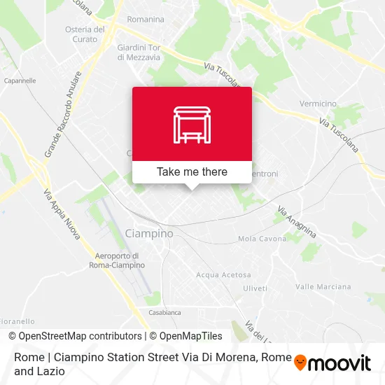 Rome | Ciampino Station Street Via Di Morena map