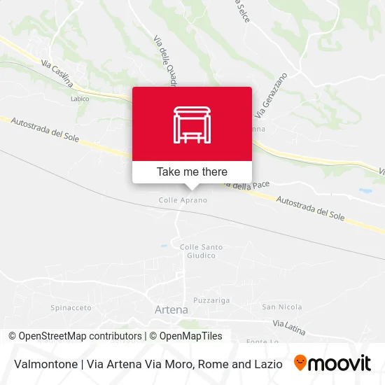 Valmontone | Artena Street Moro Street map