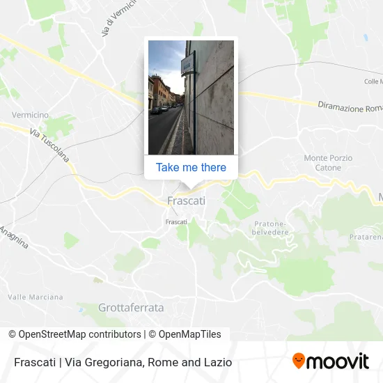 Frascati - Via Gregoriana map