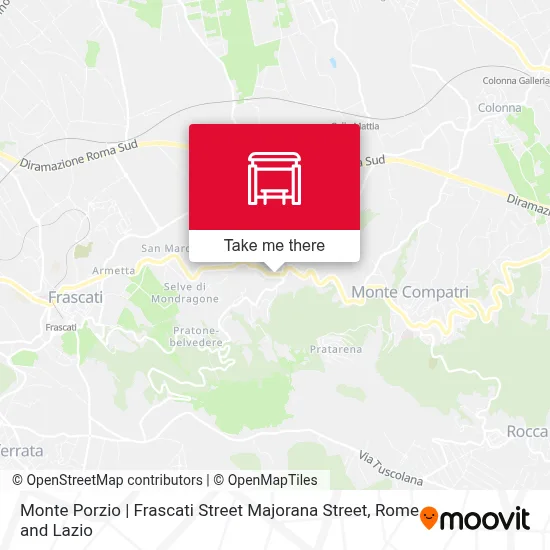 Monte Porzio | Frascati Street Majorana Street map