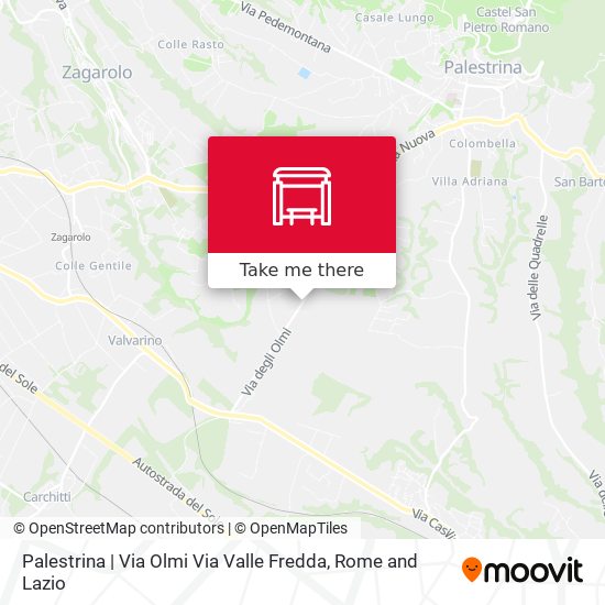 Palestrina | Via Olmi Via Valle Fredda map