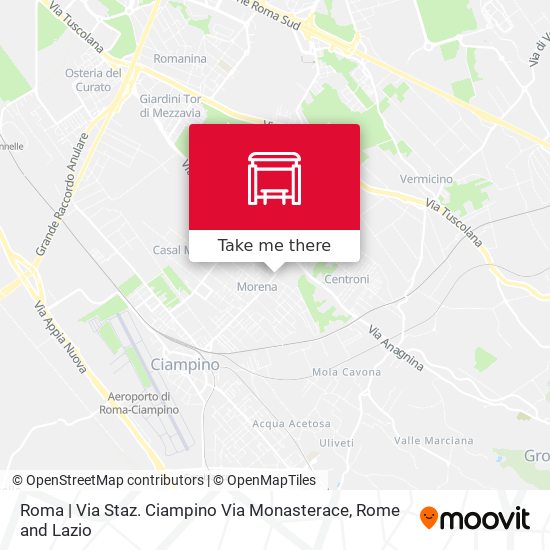 Roma | Via Staz. Ciampino Via Monasterace map