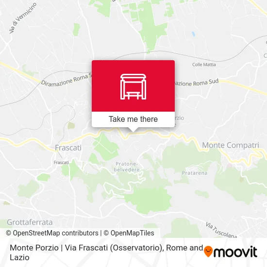 Monte Porzio | Frascati Road (Observatory) map