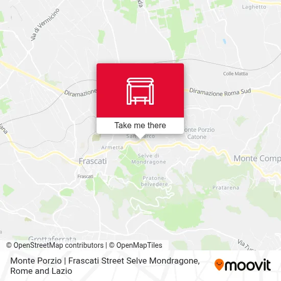Monte Porzio | Frascati Street Selve Mondragone map