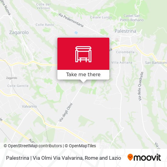 Palestrina | Via Olmi Via Valvarina map
