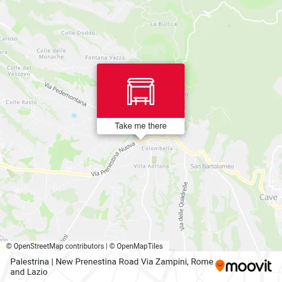 Palestrina | New Prenestina Road Via Zampini map