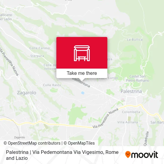 Palestrina | Pedemontana Street Via Vigesimo map