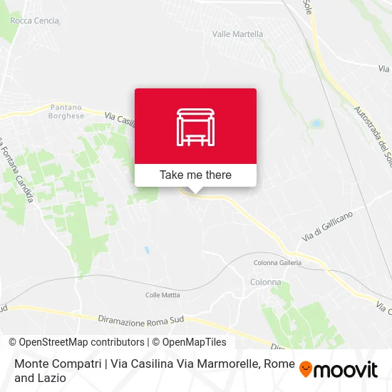 Monte Compatri | Casilina Road Marmorelle Road map