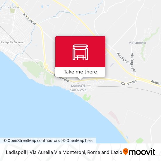 Ladispoli | Via Aurelia Via Monteroni map