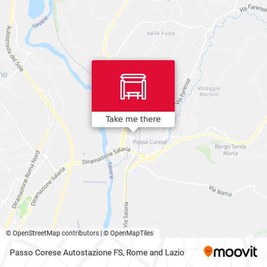 Passo Corese Autostazione FS map