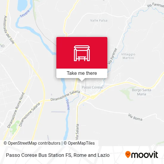 Passo Corese Bus Station FS map