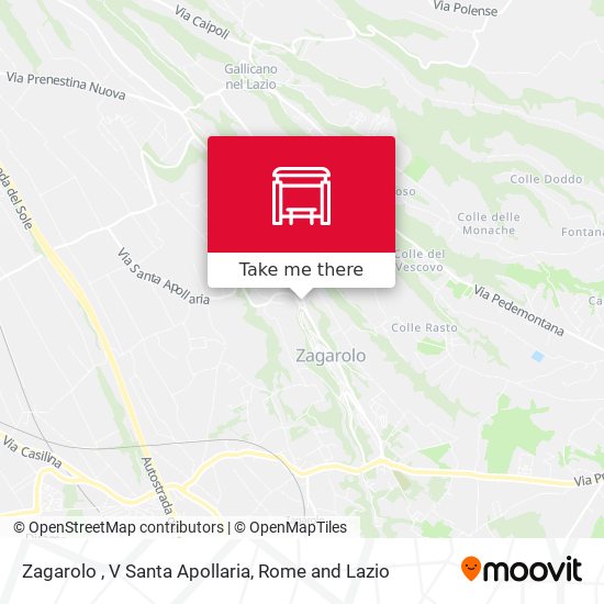 Zagarolo , V Santa Apollaria map