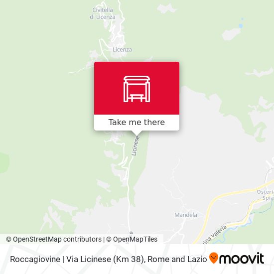 Roccagiovine | Via Licinese (Km 38) map
