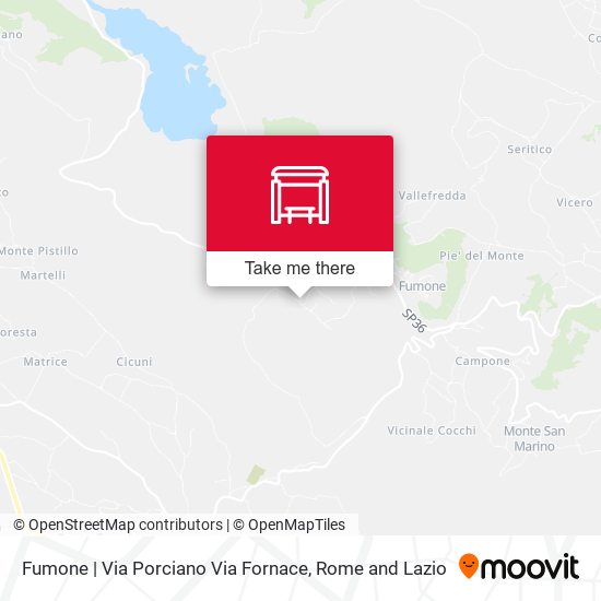 Fumone | Via Porciano Via Fornace map