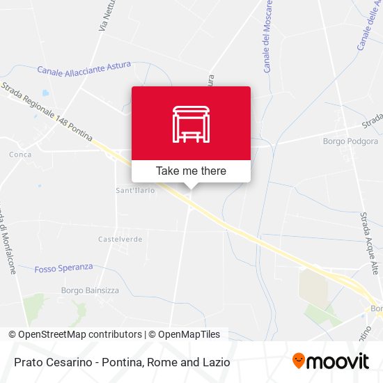 Prato Cesarino - Pontina map