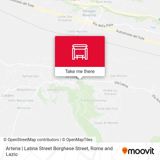 Artena | Latina Street Borghese Street map