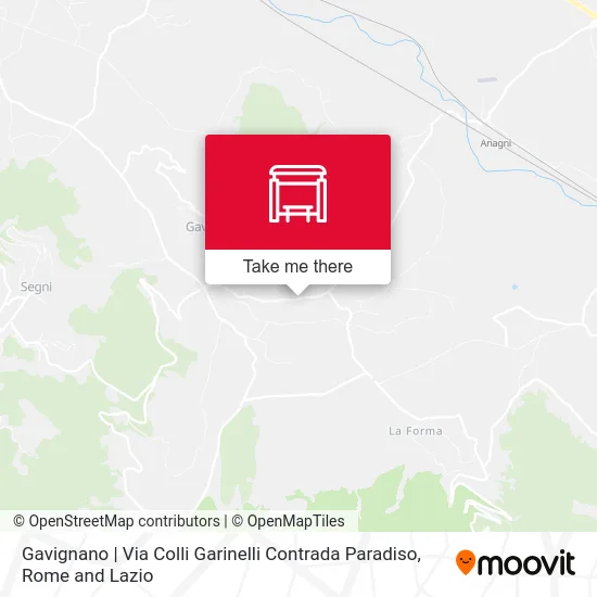 Gavignano | Colli Garinelli Road Paradise District map