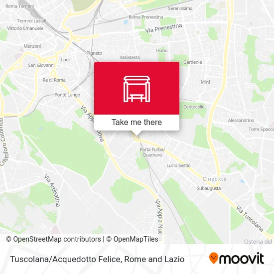 Tuscolana/Felice Aqueduct map