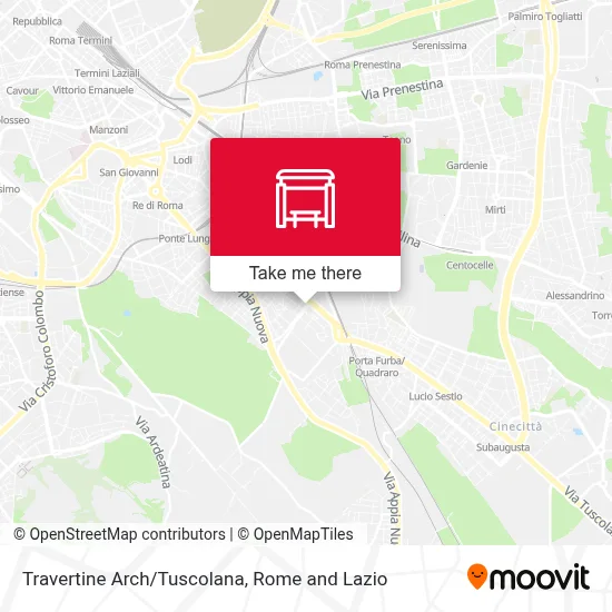 Travertine Arch/Tuscolana map