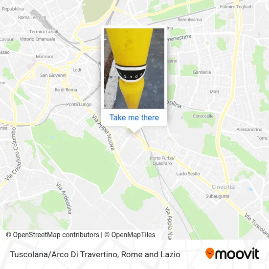 Tuscolana/Arco Di Travertino map
