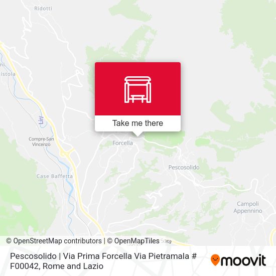 Pescosolido | Via Prima Forcella Via Pietramala map