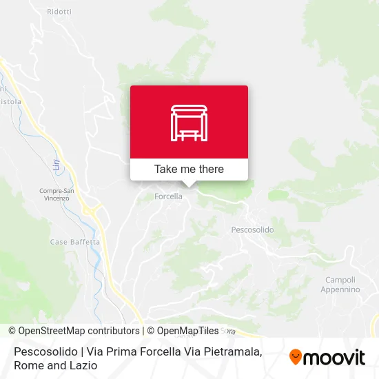Pescosolido | Via Prima Forcella Via Pietramala map