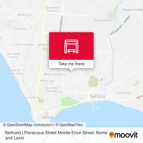 Nettuno | Pocacqua Street Monte Erice Street map