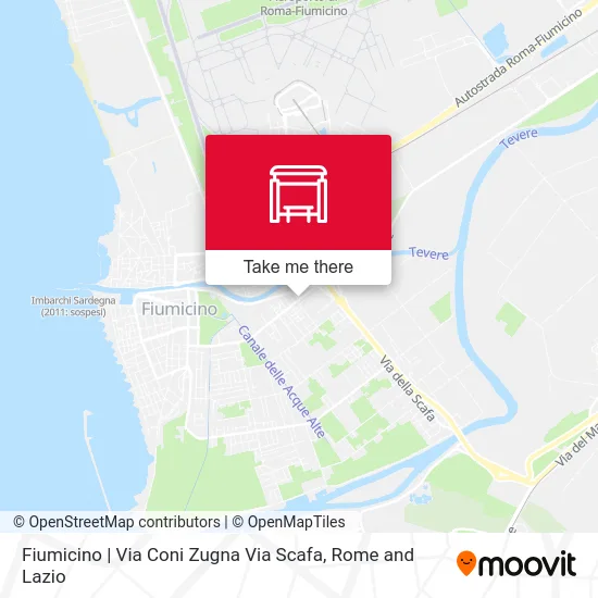 Fiumicino | Coni Zugna Street Scafa Road map