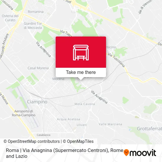 Rome | Anagnina Street (Centroni Supermarket) map