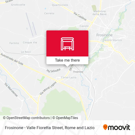 Frosinone - Valle Fioretta Street map
