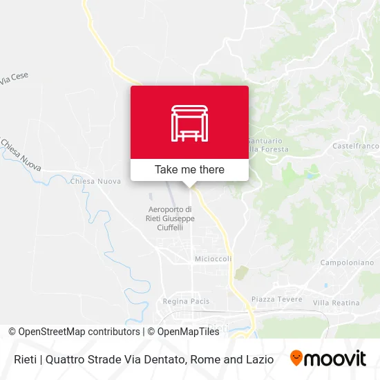 Rieti | Quattro Strade Via Dentato map