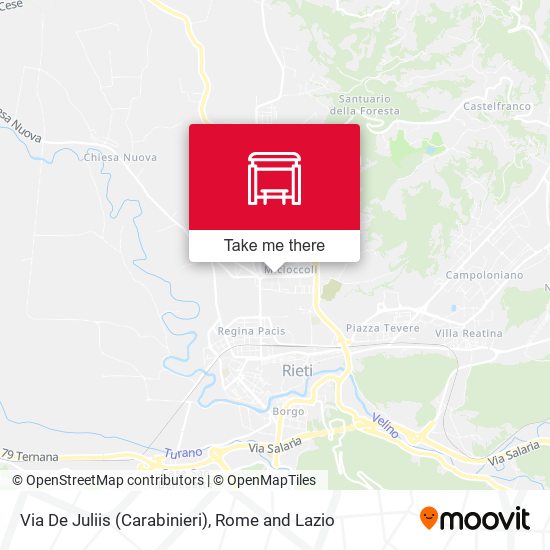 Via De Juliis (Carabinieri) map